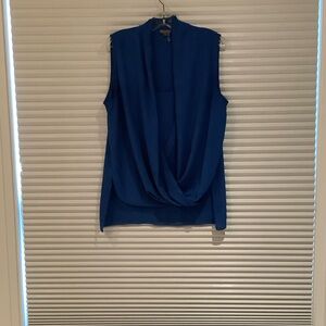Vince Camuto Royal Blue Drape Blouse